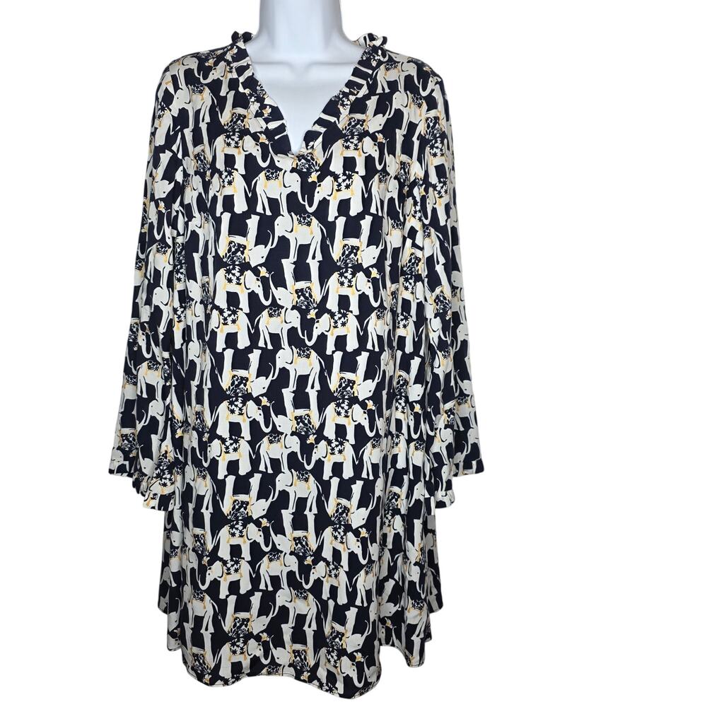 Crown & Ivy Elephant Print Boho Tunic Dress NWOT Size Small
